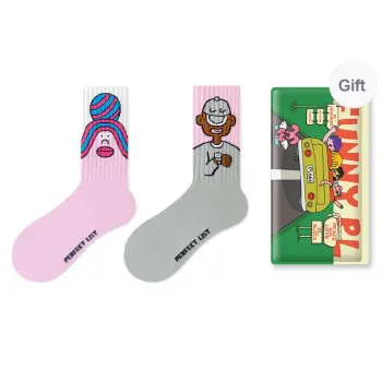 PL Mid Calf Socks Unisex Shopping Bag 2 Pack Mixed Color