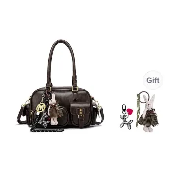 FAIRWHALE PU Shoulder Bag Crossbody Bag Handbag Medium Size Women's Coffee