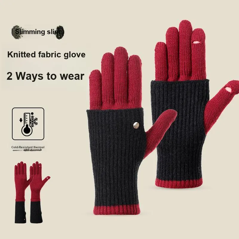 Shizhu Stretch Without Hand Fatigue Knit Gloves Women's-4