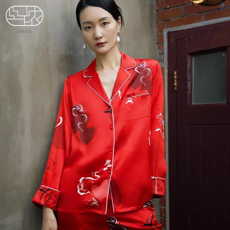 SILKISS Silk Pajama Set Women's Serpent Dance-2