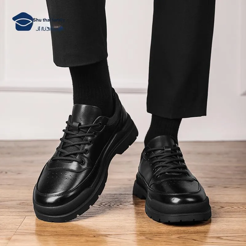 Shu Family Anti-Slip Wear-Resistant Low-Top Casual Shoes Men's Black-4