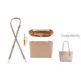 City23 Cameo Brown Crossbody Shoulder Strap+Open Top Beige Liner Two-Piece Set