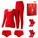 [Wool & Silk]Women's Red Box+2 Pairs of Socks+2 Pairs of Underwear