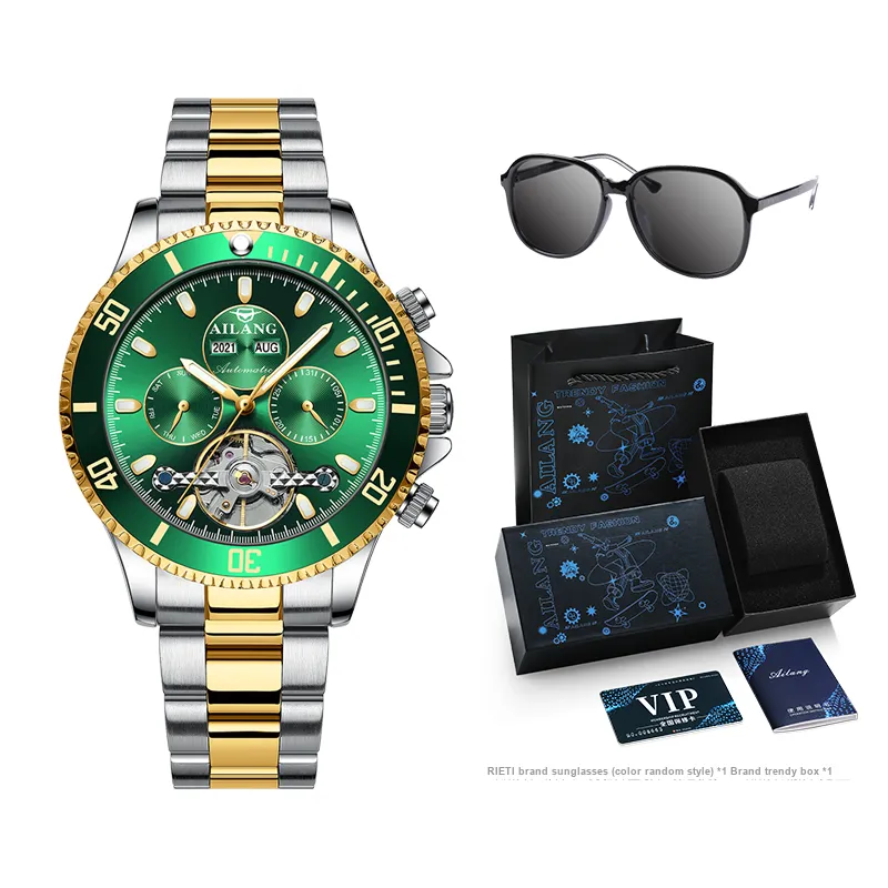 AILANG Minimalist Business Wrist Watch Automatic Mechanical Movement Watch Men's Watches Black Dial-23