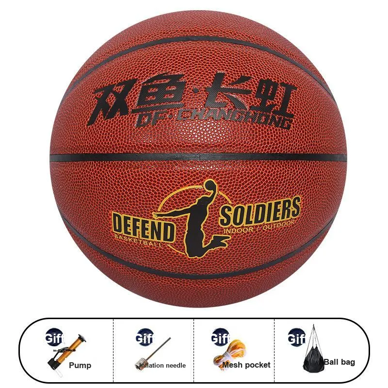 DOUBLEFISH Synthetic Leather Basketball Red Size 7 Training Unisex-5