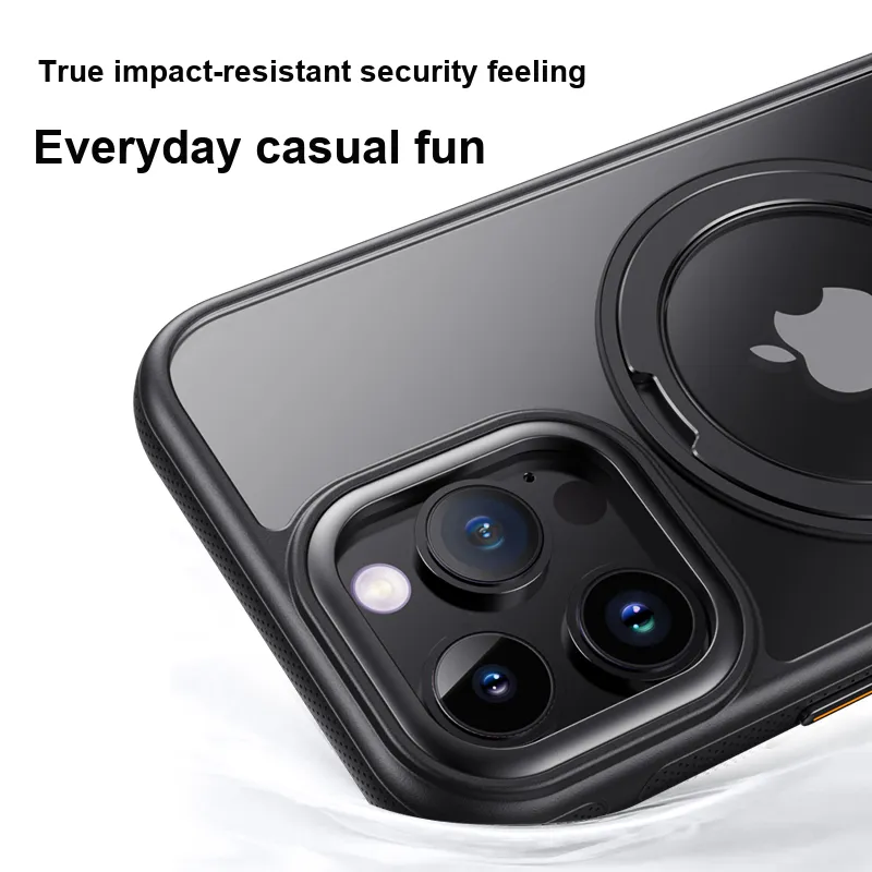MOWEITU PC Material 360 Magnetic Stand Phone Cases Compatibility IPhone Apple 13/13 Pro/14/15/16 Solid Color-11