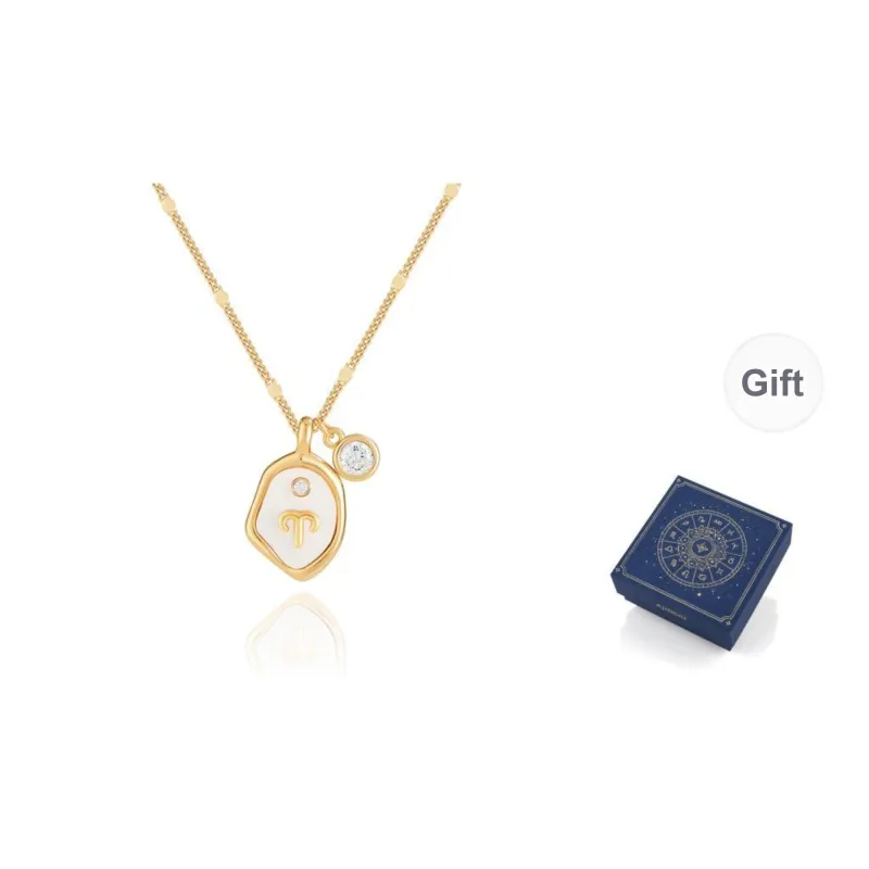AJIDOU Shell Necklaces Women's Gold-21