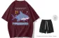 Burgundy T-Shirt+Free Black Shorts
