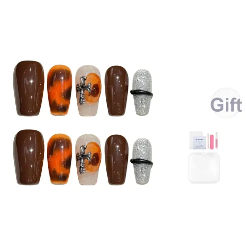 Song Biography Коричневый Смешанный Осветляющий False Nail Короткий LADDER 20 мм