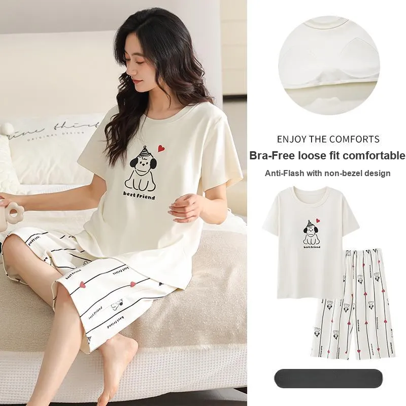 William Pajama Set Women's White-1