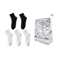 5 Pack (Three Pairs White+Two Pairs Black)+Gift Box Set