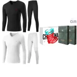 V-Neck 2-Piece Underwear Set (Black+White) 100% cotton Antibacterial/Premium Gift Box Set