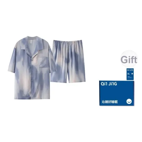 Qin Jing Пижамный комплект Унисекс Синий