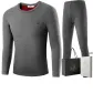 Long-Sleeved Top+Pants Clothing Sets (Dark Gray) with Fleece Insulation/Double-Layer Thickened
