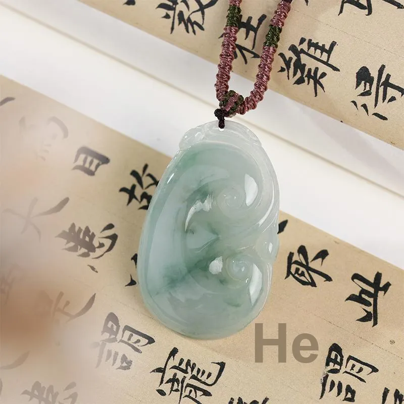 Clear Snow Glutinous Jade Necklaces Unisex-3