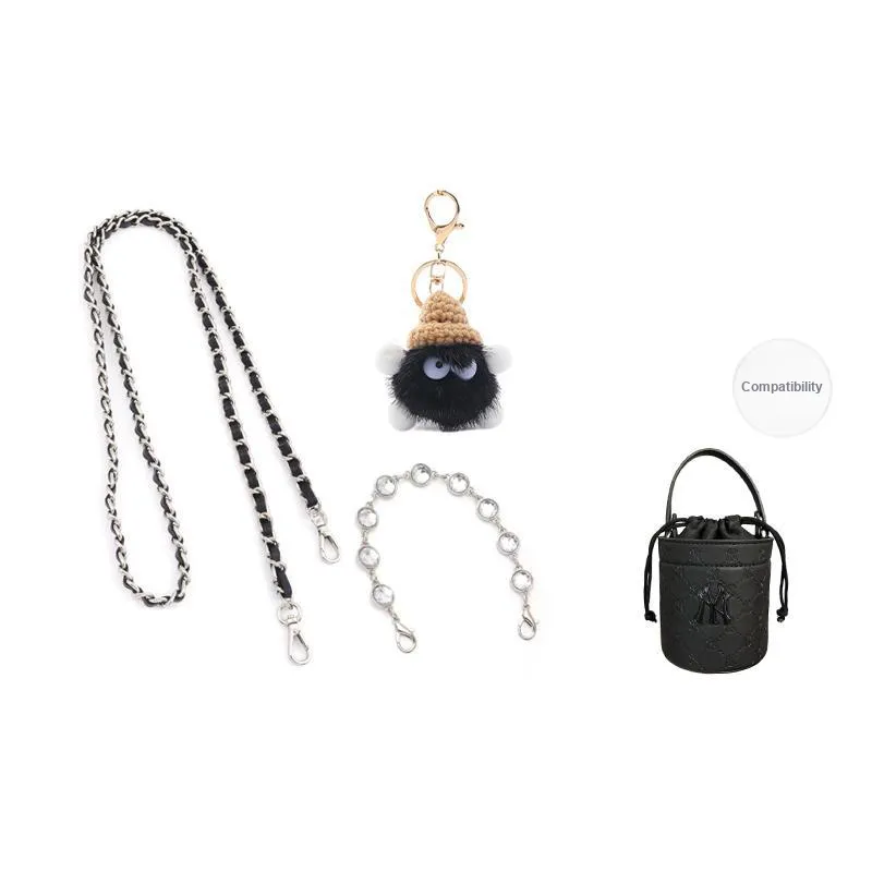 Gloya Leather Alloy One Shoulder Crossbody With Chain Accessories Decorative Chain Combo Set Women's Pink-34