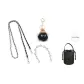 Black Leather Chain 120cm+Rhinestone Decorative Chain+Small Coal Ball