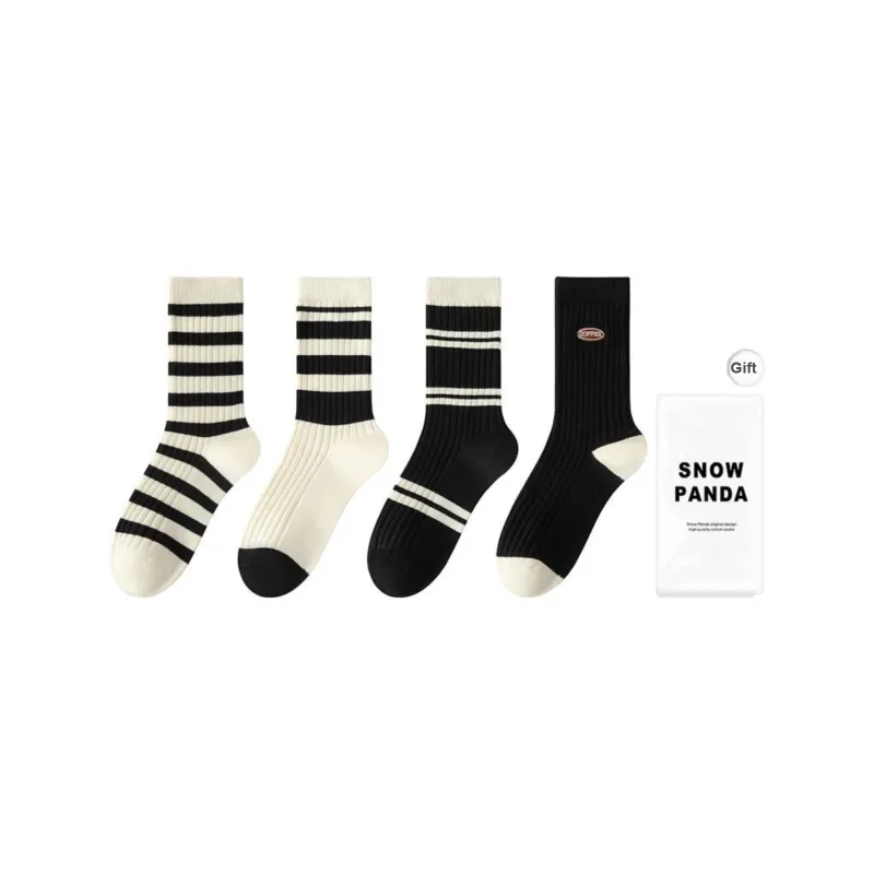 XXLLG Mid Calf Socks Women's Shopping Bag 4 Pack-7