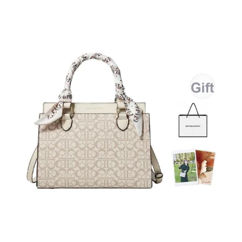 RED DRAGONFLY PVC Монограмма Ручная Сумка Сумка через плечо Средняя Женская Экрю