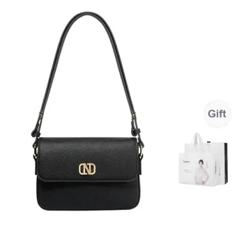 TUCANO Cow Leather With Synthetic Leather Shoulder Bag, Crossbody Bag Women's Classic Black