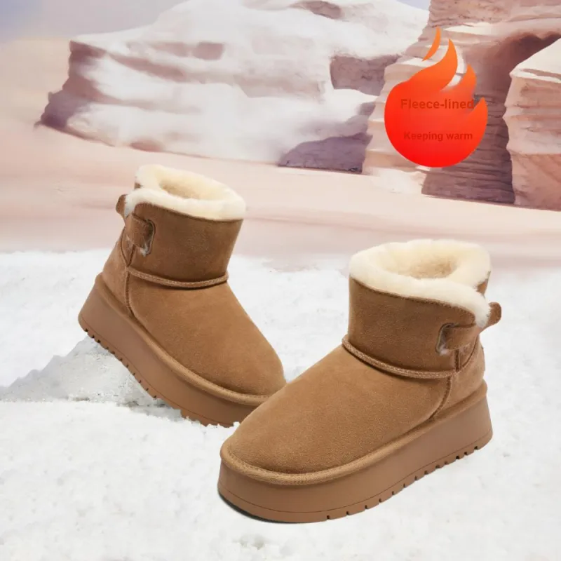 C°BANNER Short Snow Boots Women's Dark Camel-4
