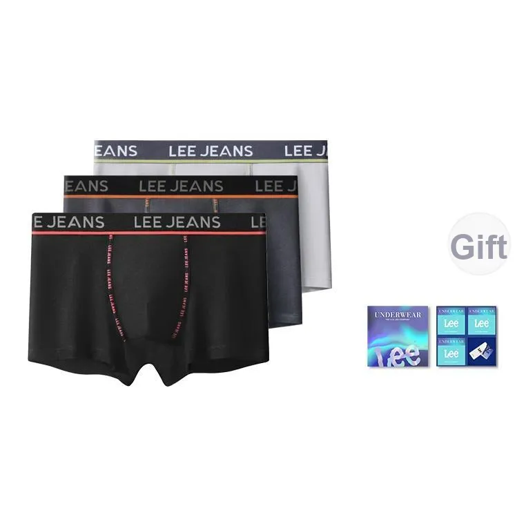 Lee Нижнее белье Подарочная коробка Мужской Эластичный Комфортный и Дышащий Подростки Боксеры Независимый Коробка 3 упаковки