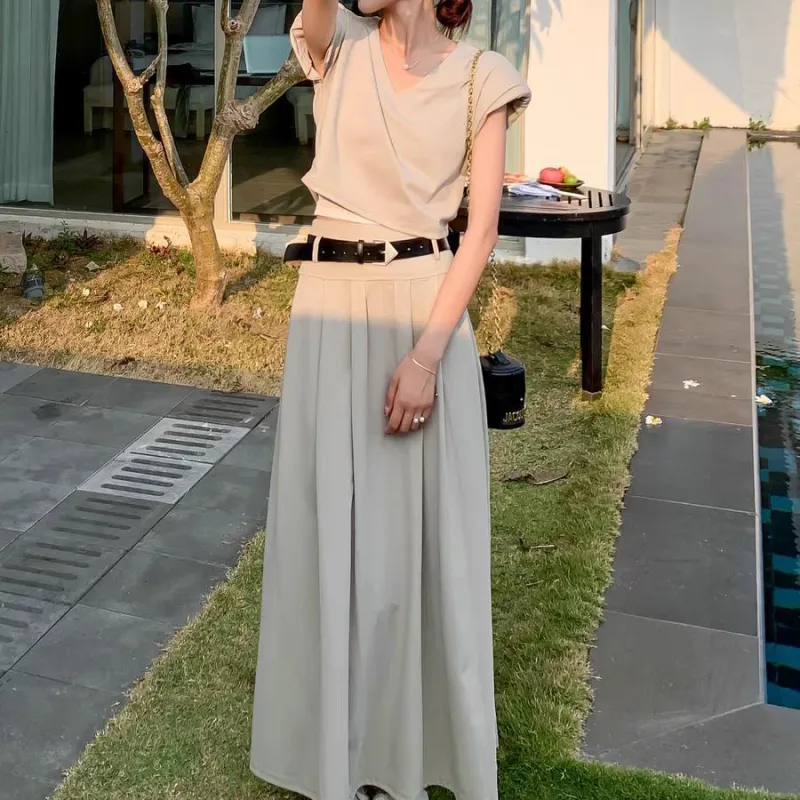 BEAUTIFUL CONFESSION Skirt Set Women's Light Coffee-4