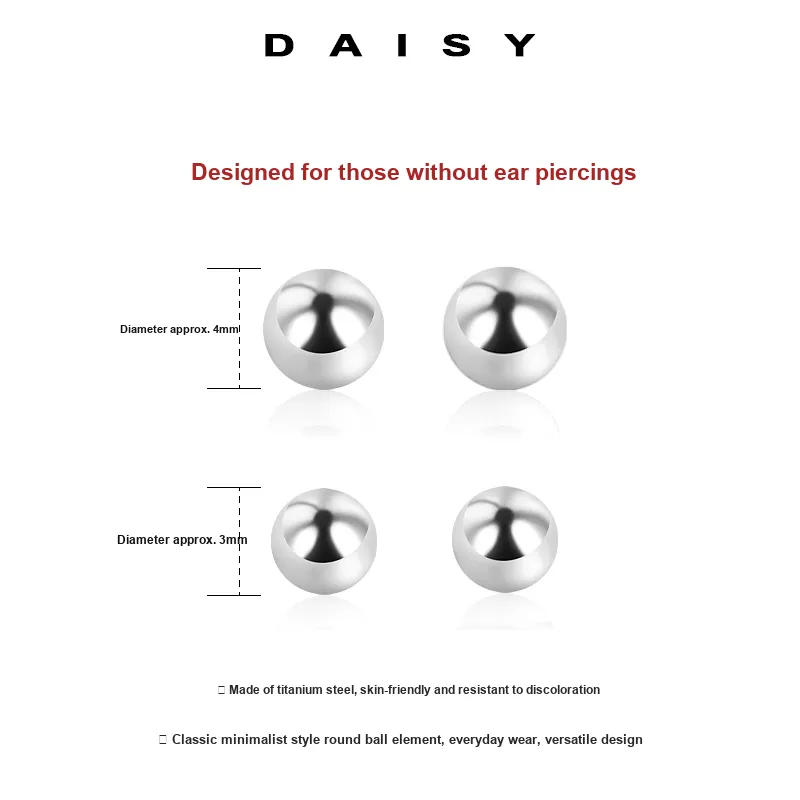 Daisy Dream Titanium Steel Clip On Earrings Unisex-2