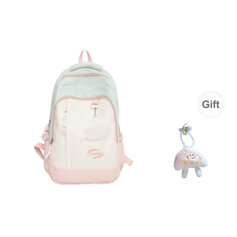 BRABOSTON Nylon Backpack Unisex Black/Pink & Green/Blue & Red/Light Blue & Yellow-3