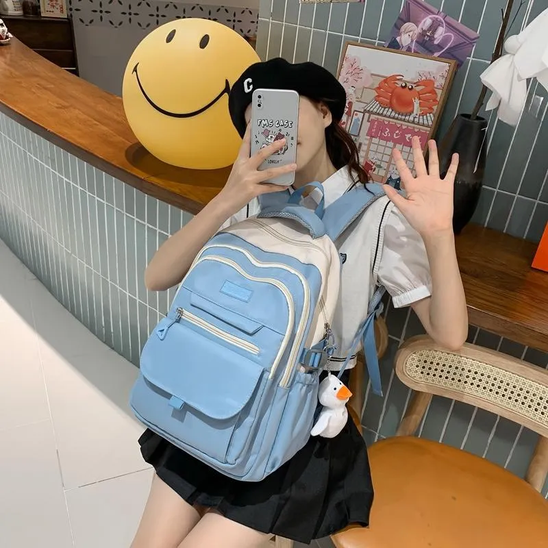 Travel Nylon Backpack Unisex Black/Blue/Purple/Green-17