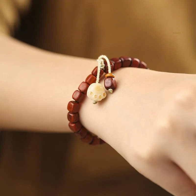 FANGYUANXIAOFU Pterocarpus Bracelets Unisex-4