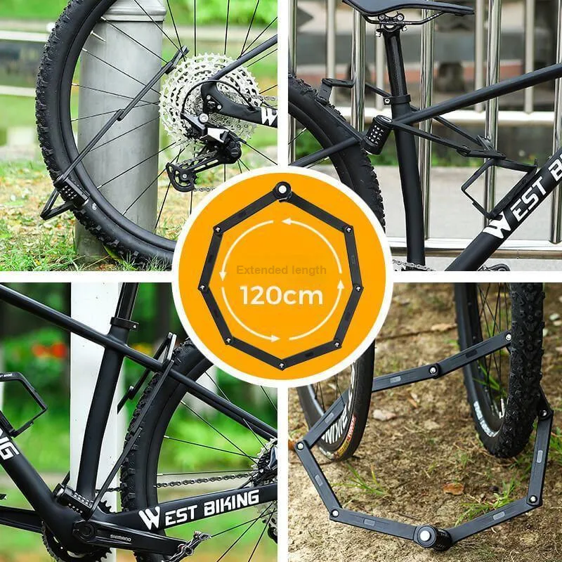 WEST BIKING Bicycle Locks Anti Squeeze And Rust Resistant Coded Lock-6