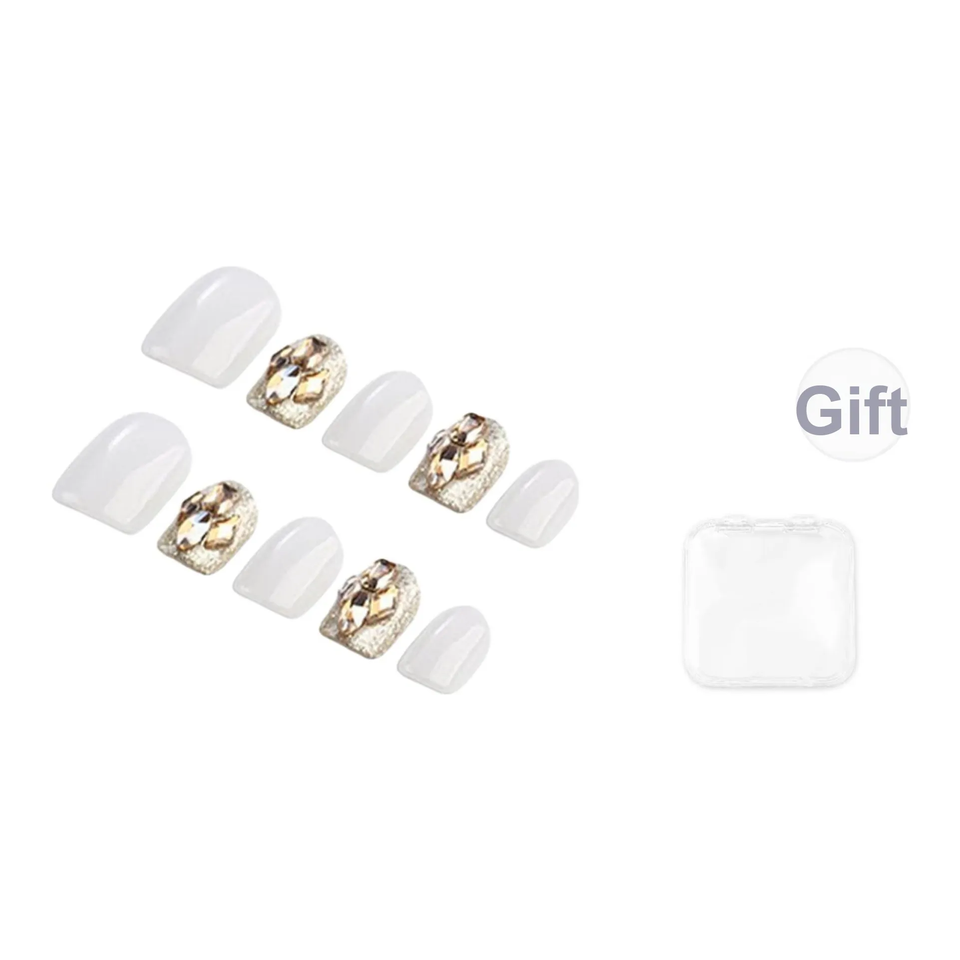 Fanze Блестящий Розовый Ручной Премиум Осветляющий Универсальный False Nail Средний LADDER Белый Смудж 15мм