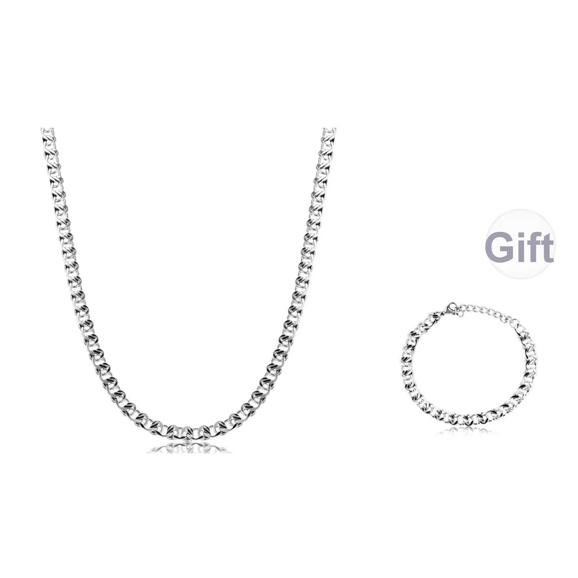 MAGICPOLE Титановые стальные ожерелья мужские серебряные