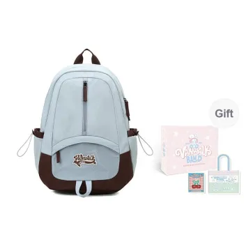 VANWALK Nylon Backpack Women's Pink/Blue/Black