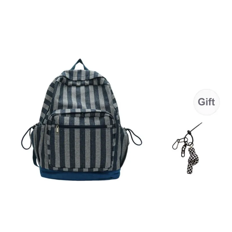 KAMLUI Polyester Backpack Unisex Star Red/Star Blue/Stripes Gray-14