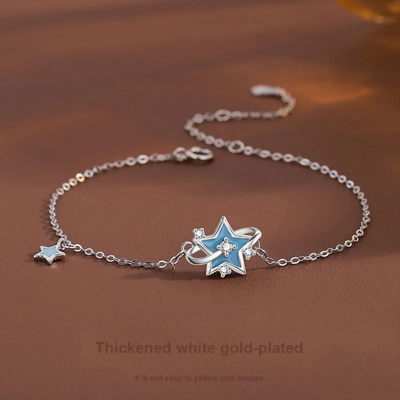 Kelanxi 999 Fine Silver Necklaces Women's Blue-2