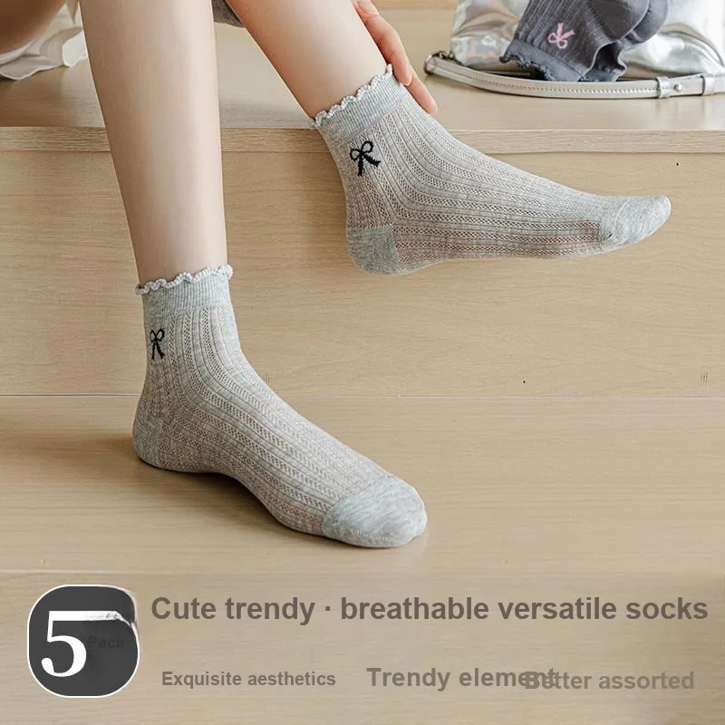 XIA.WA.ZHI.XIU Ankle Socks Women's Box 5 Pack-13