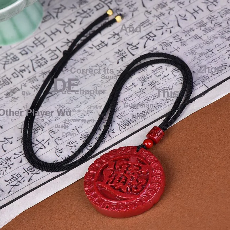Stone On The Line Reconstructed Cinnabar Necklaces Unisex-4