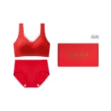 1 Bra+1 Underpants+1 Gift Box Set-Red
