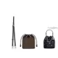 Dempsey15 Black Litchi Grain Shoulder Strap+Brown Liner