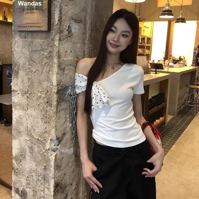 UYH T Shirts Women's White Off Shoulder T Shirt-2