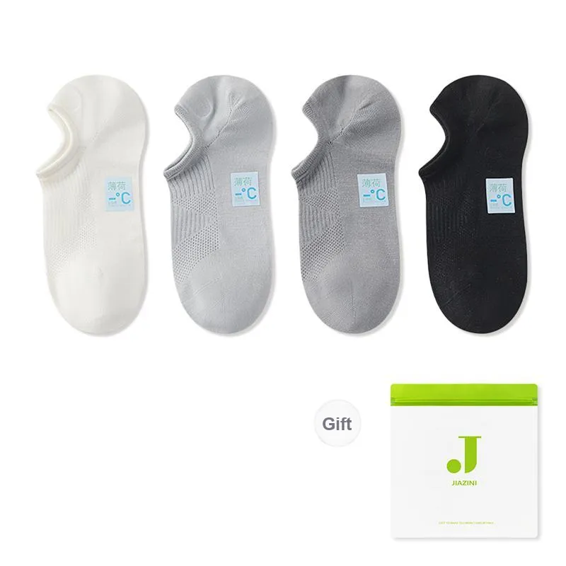 JIAZINI No Show Socks Men's 4 Pack-0