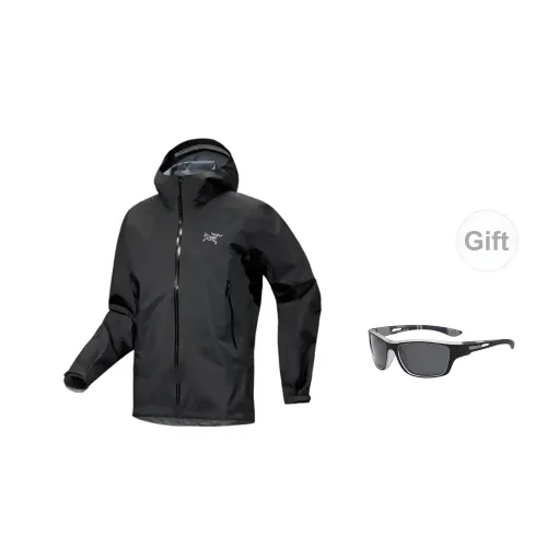 Arcteryx Beta Series Windbreaker Jackets Men Black + Glasses