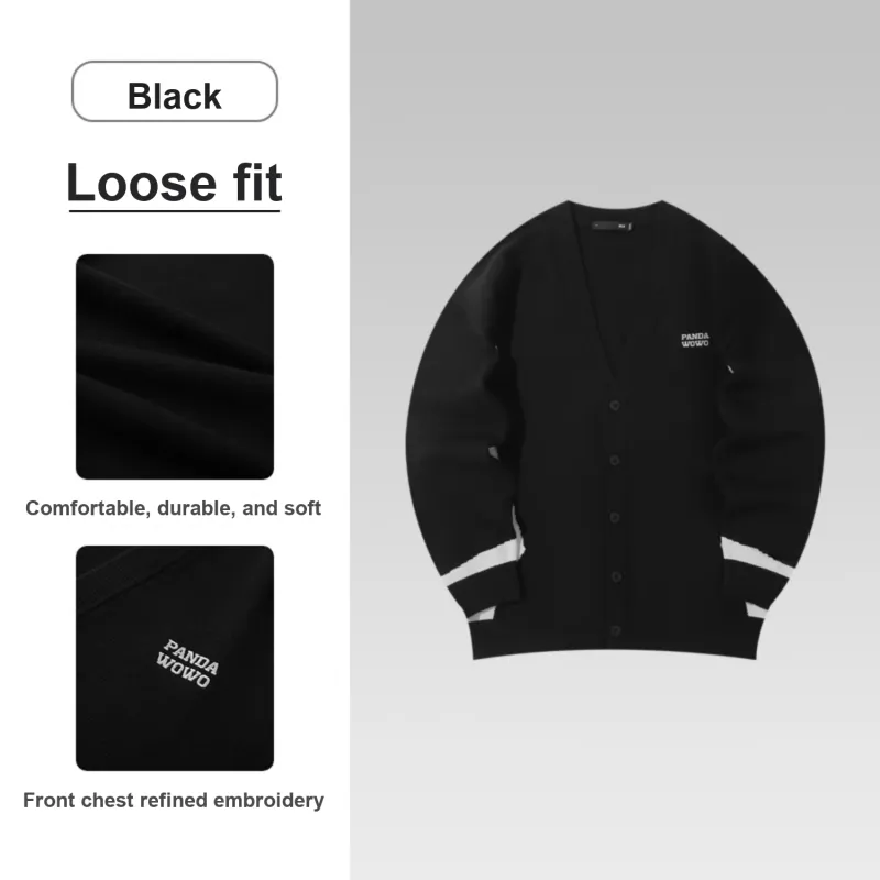 HLA Panda Wowo Series Knitwear Men Black 03-5