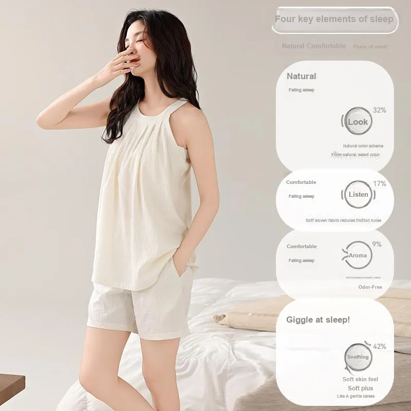 MIIOW Cool One Summer Series Pajama Set Women's White-1