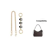 [Gold-Tone Two-Piece Set]Black C Letter Chain 13cm+Decorative Chain 45cm