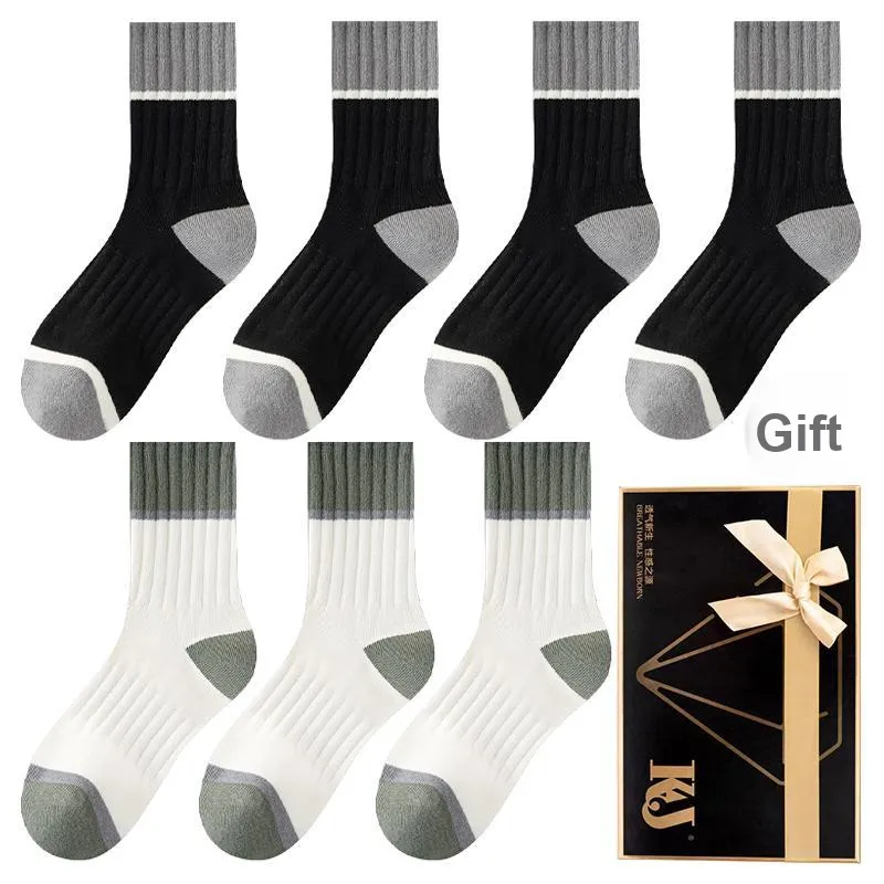 KJ Mid Calf Socks Men's Gift Box Combination Mixed Color-55