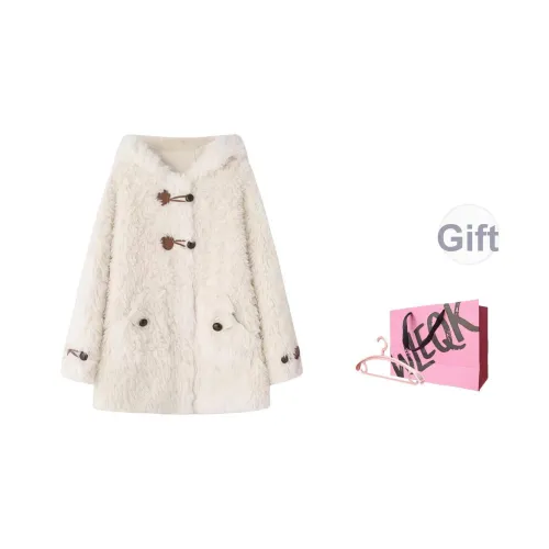 WLEQK Белый Женский Пальто
