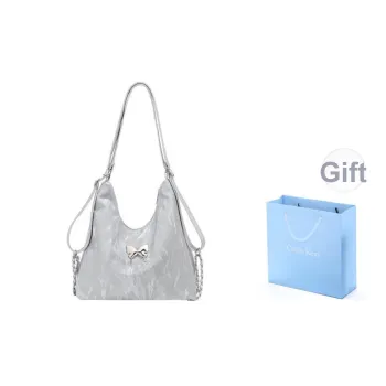 COLINS KEIRS Synthetic Leather Tote Bag, Shoulder Bag Women's Silver Gray